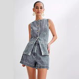 Women's High Waist Denim Sets