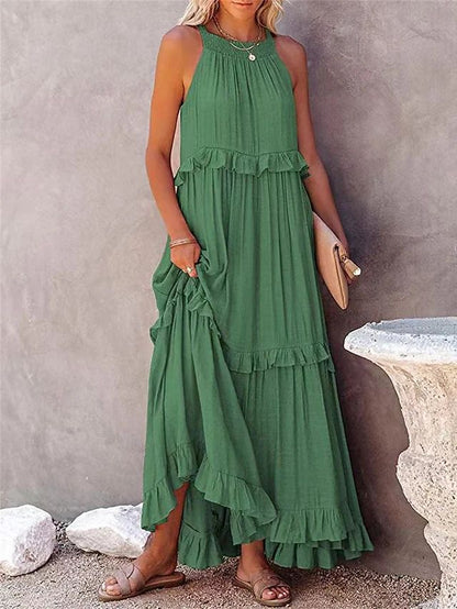 Women's Ruffled Holiday Style Elegant Beach Dresses