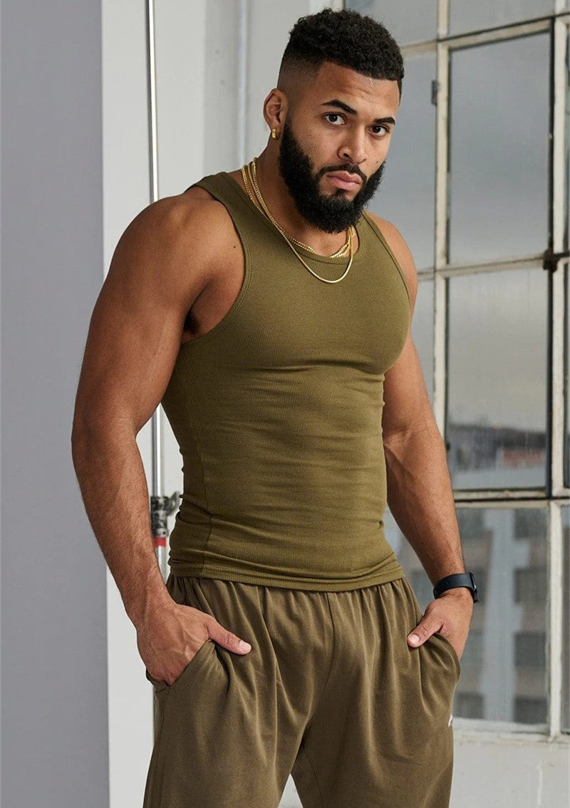 Men's Fitness Sports Solid Color Vest