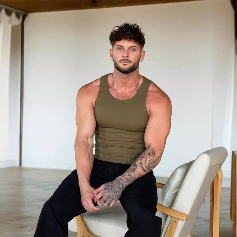 Men's Fitness Sports Solid Color Vest