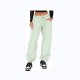 Women's Loose Strap Multi-Pocket Straight Cargo Casual Pants