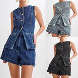 Women's High Waist Denim Sets