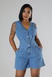 Women's Sleeveless High Waist Denim Sets