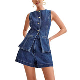 Women's High Waist Denim Sets