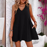 Women's Summer Casual V-Neck Sleeveless Vest Loose Dresses