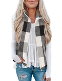 【Christmas Sale】Women’s Fall/Winter Plaid Check Sleeveless Zipper Vest