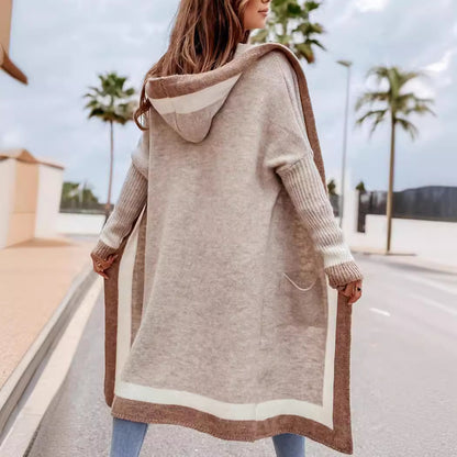 Kimemoda Hooded Long Cardigan Sweater Jacket