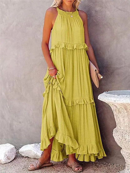 Women's Ruffled Holiday Style Elegant Beach Dresses