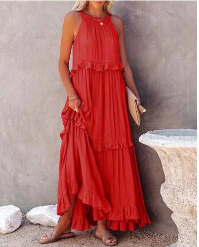 Women's Ruffled Holiday Style Elegant Beach Dresses