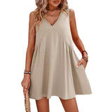 Women's Summer Casual V-Neck Sleeveless Vest Loose Dresses