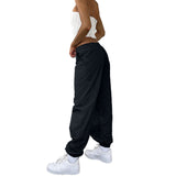 Women's Loose Strap Multi-Pocket Straight Cargo Casual Pants