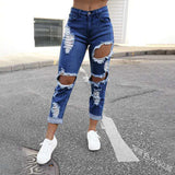 Women's Distressed Ripped Stretchy Jeans