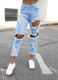 Women's Distressed Ripped Stretchy Jeans