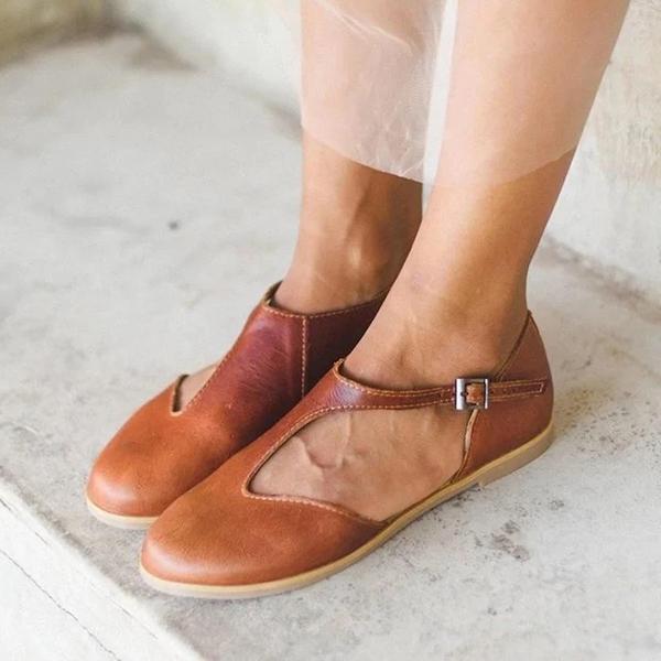 Kimemoda Womens Round Toe Casual Comfy Chic  Cutout Flat Sandals