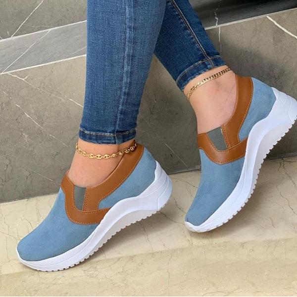 Kimemoda Faux Suede Round Toe Low Top Slip On Sneakers