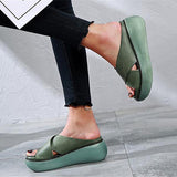 Kimemoda Platform Open Toe Comfy Slides Slip On Sandals