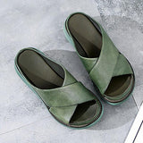 Kimemoda Platform Open Toe Comfy Slides Slip On Sandals