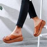 Kimemoda Platform Open Toe Comfy Slides Slip On Sandals
