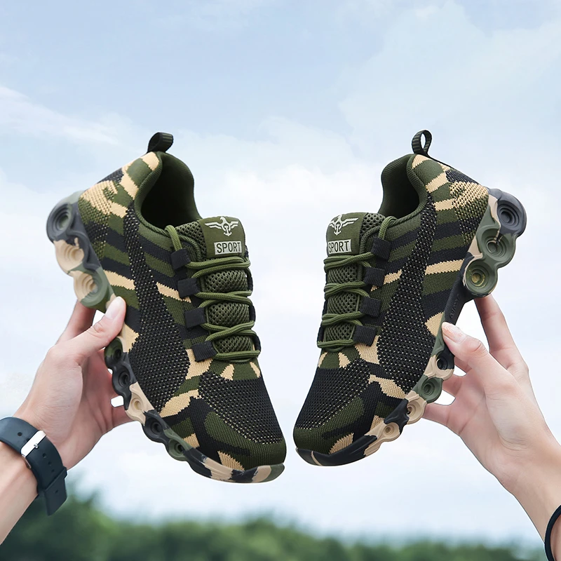 Kimemoda Camouflage Breathable Sneakers Flat Running Shoes