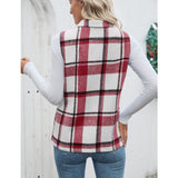 【Christmas Sale】Women’s Fall/Winter Plaid Check Sleeveless Zipper Vest