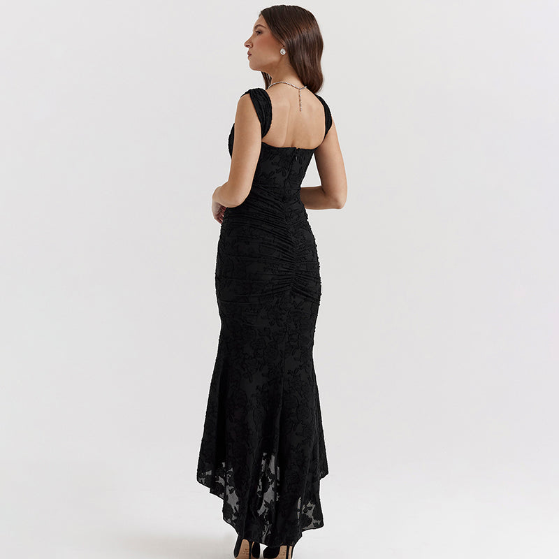 Women's Printed Suspender Tube Top Sexy Hot Girl Temperament Backless Fishtail Dresses