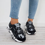 Mesh Chunky Sneakers Breathable Knit Lace Up Walking Shoes