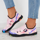 Women Buckle Decor Water Shoes Quick Drying Aqua Sneakers