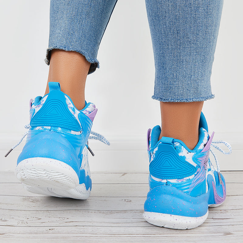 Women Basketball Sneakers High Top Chunky Sole Sports Shoes