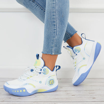 Women Basketball Sneakers High Top Chunky Sole Sports Shoes