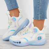 Women Basketball Sneakers High Top Chunky Sole Sports Shoes