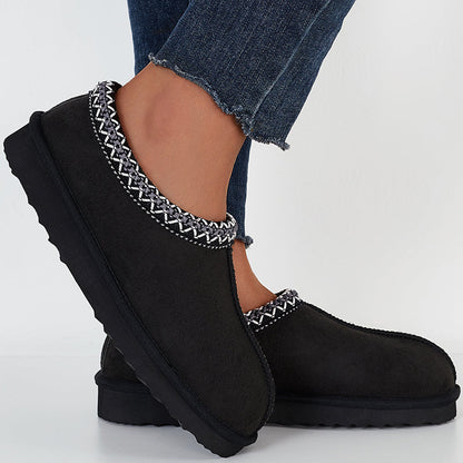 Faux Fur Lined Low Ankle Boot Slip On Short Booties