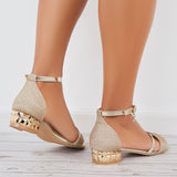 Shiny Block Heel Ankle Strap Sandals Open Toe Bridal Shoes