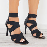 Black Crisscross Strappy Stilettos Pumps Dress Heels